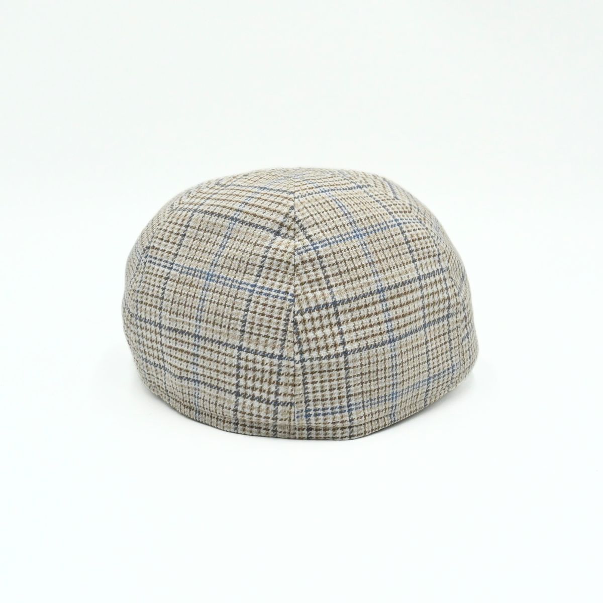 Beige Linen Prince Of Wales Hat on white background