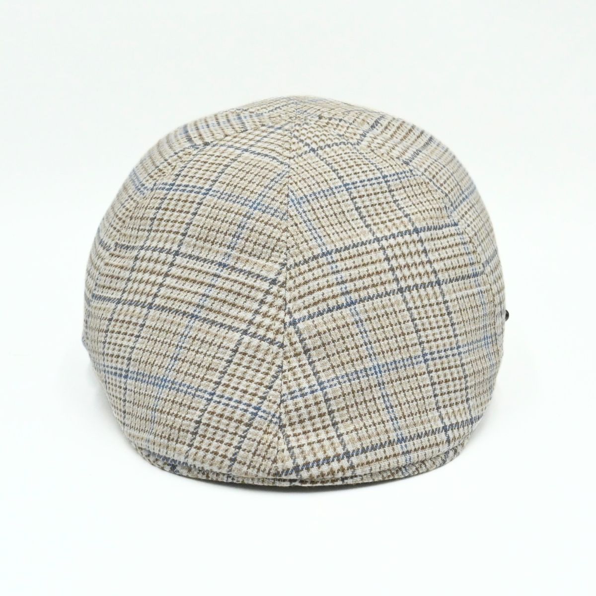 Beige Linen Prince Of Wales Hat on white background