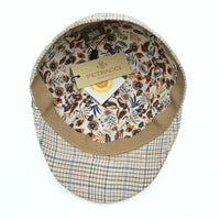Beige Linen Prince Of Wales Hat on white background