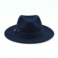 Women's Navy Water-Resistant Felt Hat on white background