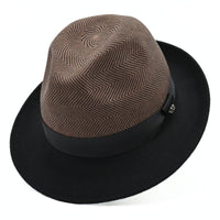 Black/Brown 1930’s Style Two Tone Hat on white background