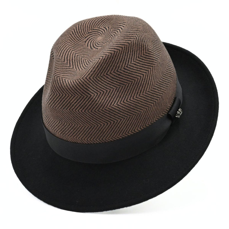 Black/Brown 1930’s Style Two Tone Hat on white background