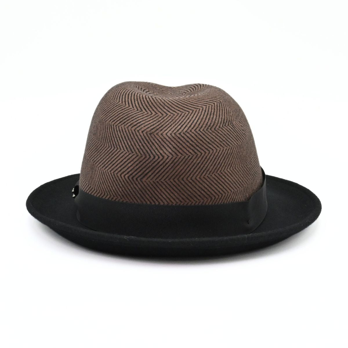Black/Brown 1930’s Style Two Tone Hat on white background