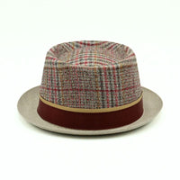 Bordo Bottoli Linen Pork Pie Hat on white background