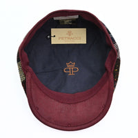 Bordo Irish Newsboy Patchwork Hat on white background