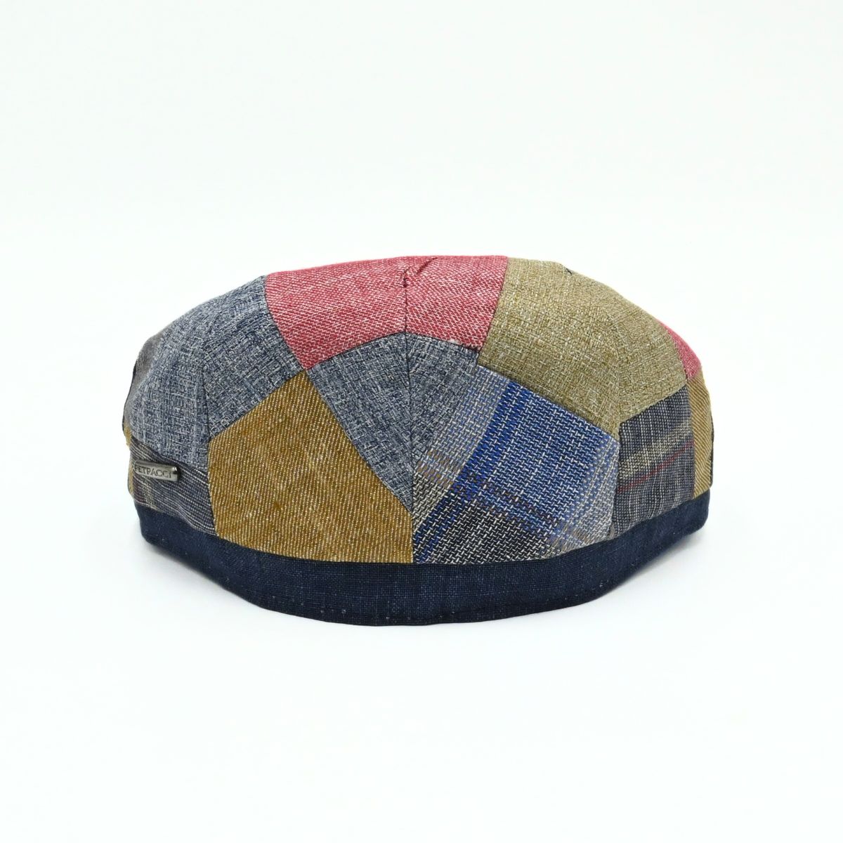multicolor Perugia Patchwork Pattern Cap on white background