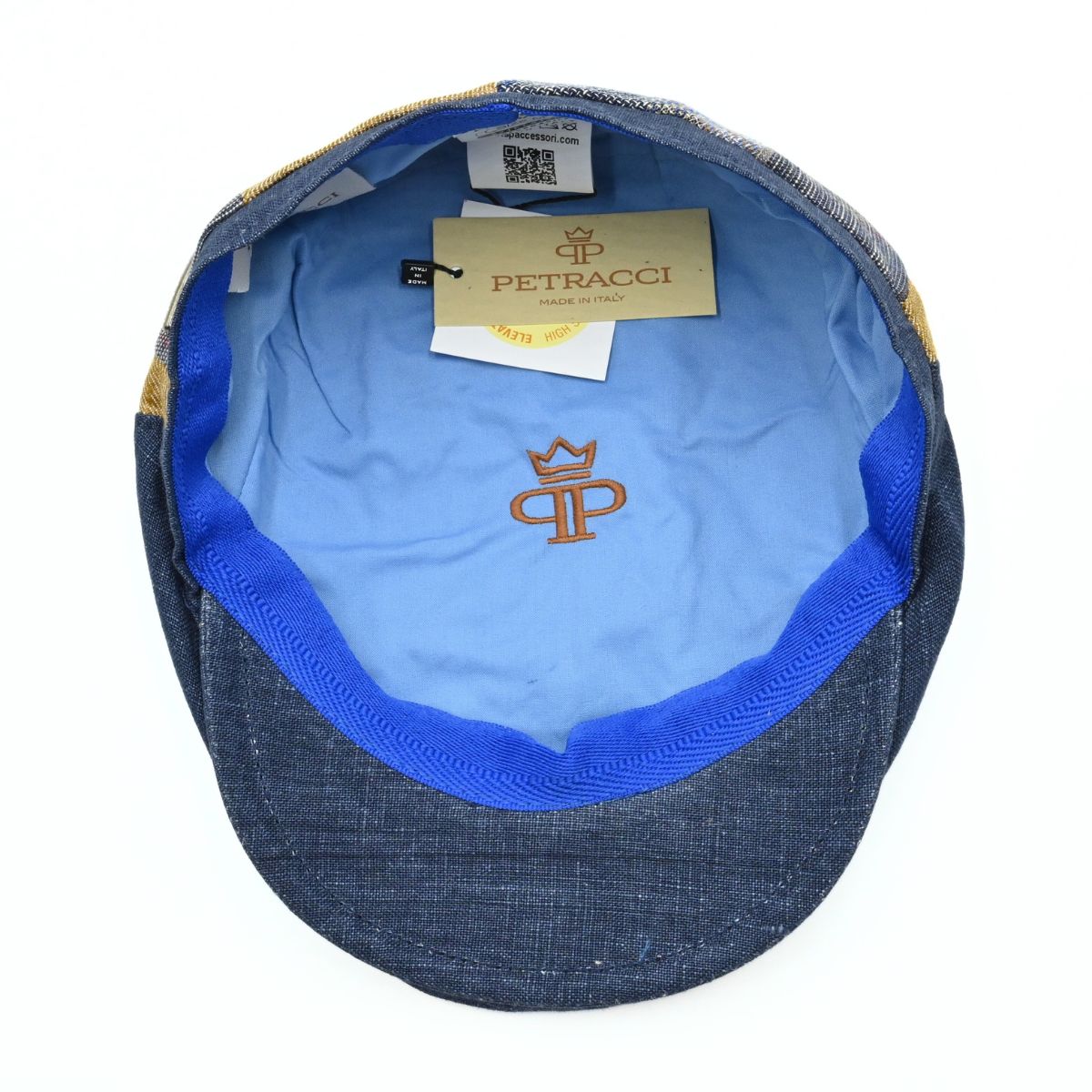 multicolor Perugia Patchwork Pattern Cap on white background