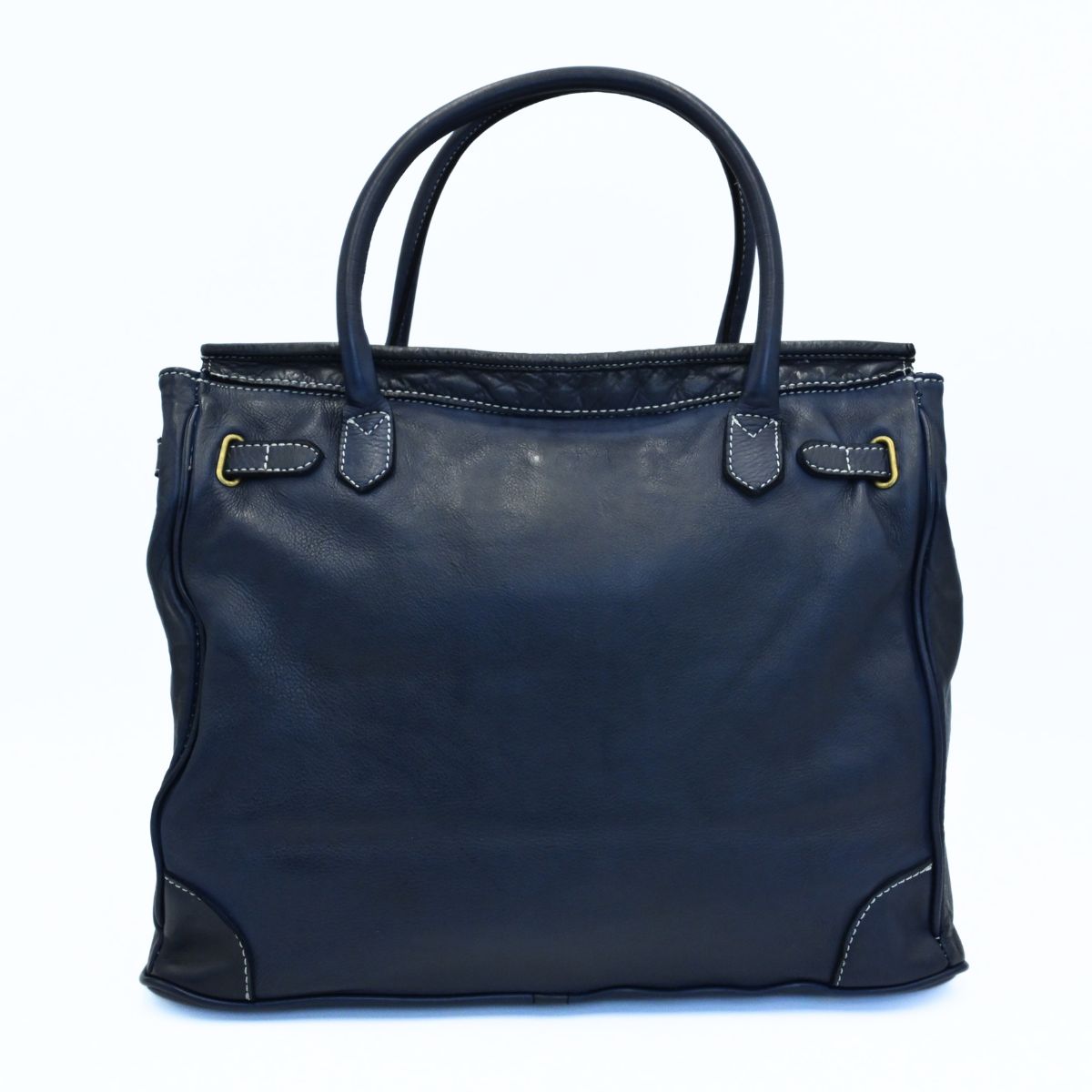 Blue Firenze Soft Leather Handbag front view