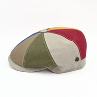 Multicolor Milan Italian Linen Newsboy Hat on white background