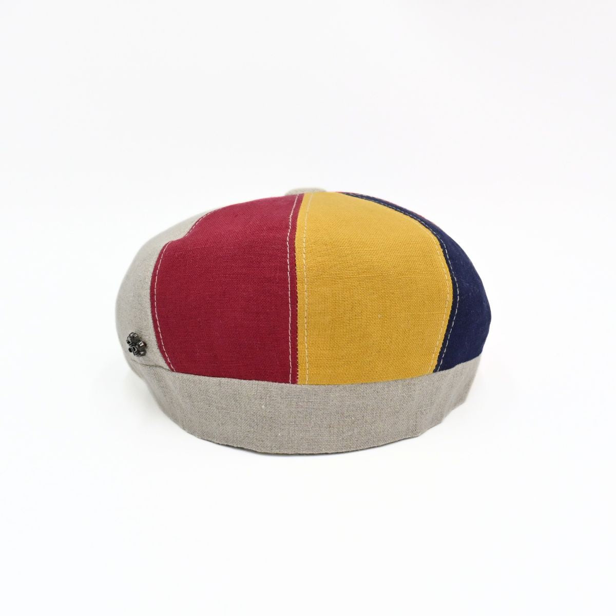 Multicolor Milan Italian Linen Newsboy Hat on white background