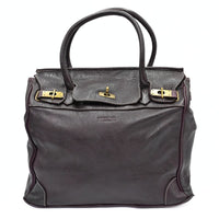 Burgundy Firenze Soft Leather Handbag on white background