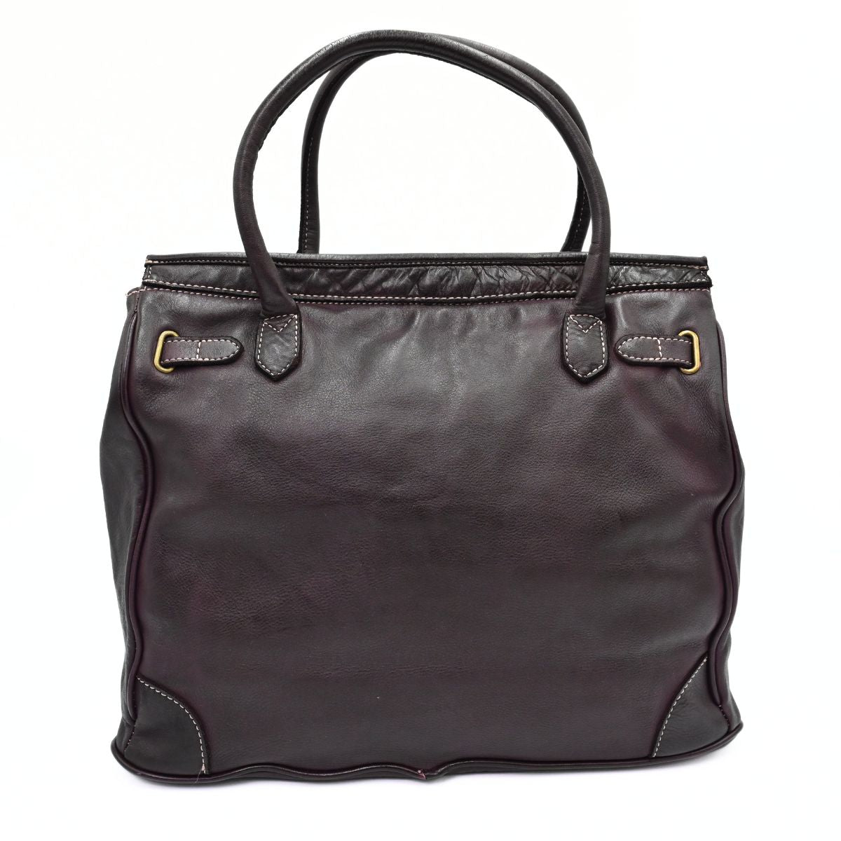 Burgundy Firenze Soft Leather Handbag on white background