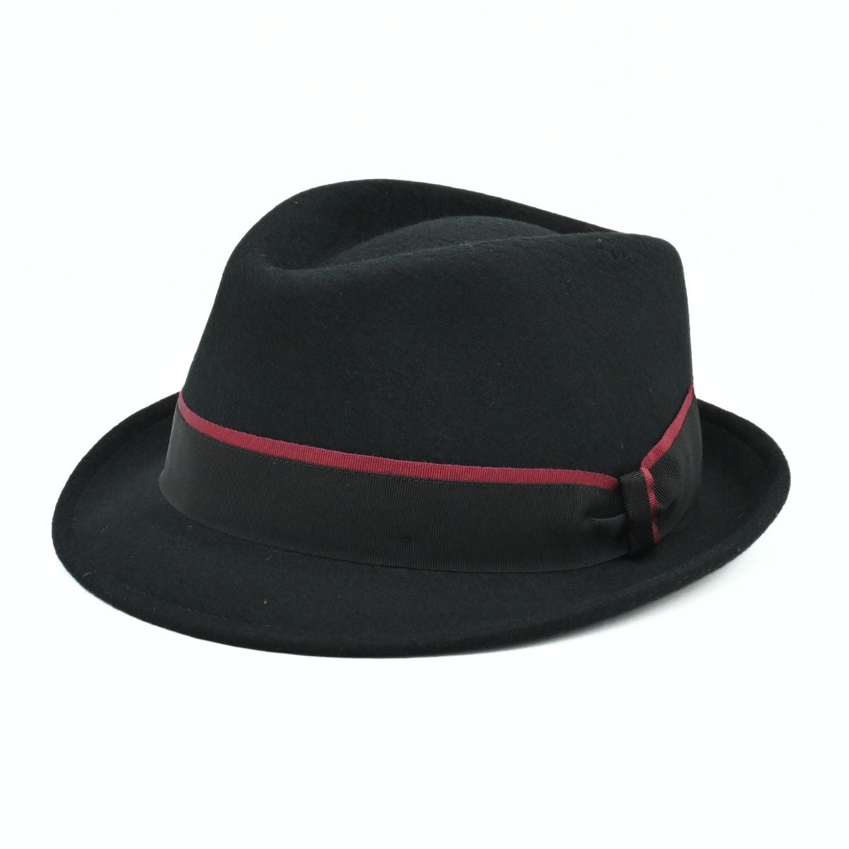 Black Alpine Hat With Amaranth Bow on white background
