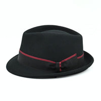 Black Alpine Hat With Amaranth Bow on white background