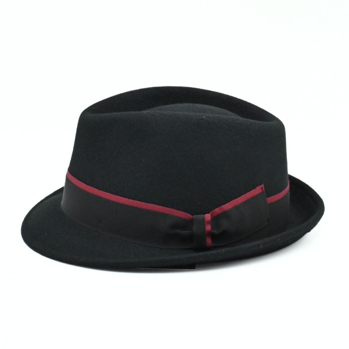 Black Alpine Hat With Amaranth Bow on white background