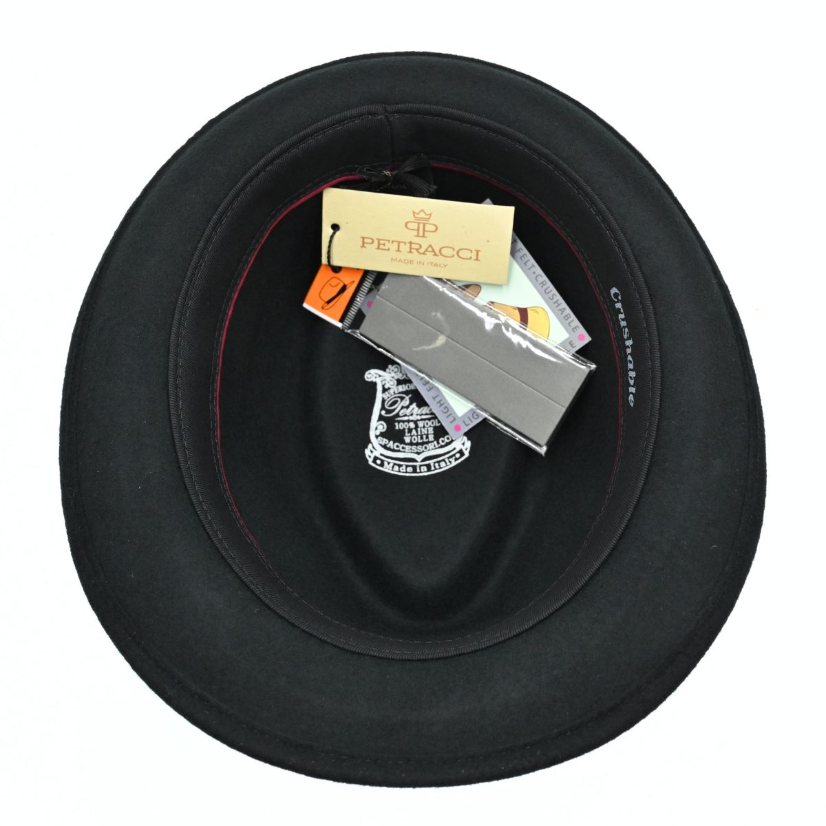 Black Alpine Hat With Amaranth Bow on white background