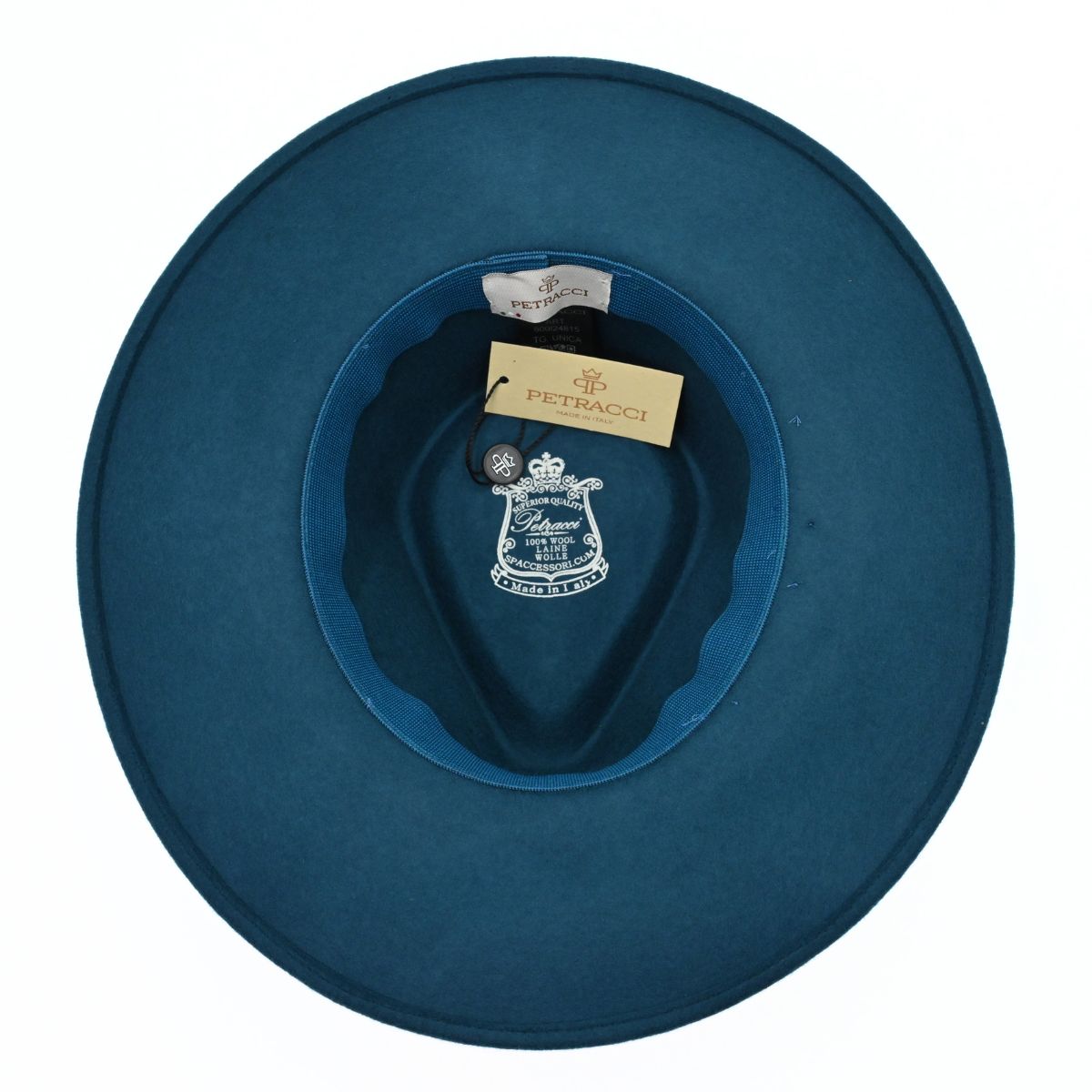 Blue Women's Indiana Hat with Chained Band on white background