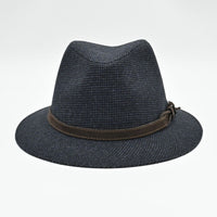 Black Patterned Indiana Jones Hat on white background