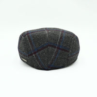Grey Scottish Pattern Wool Cap on white background