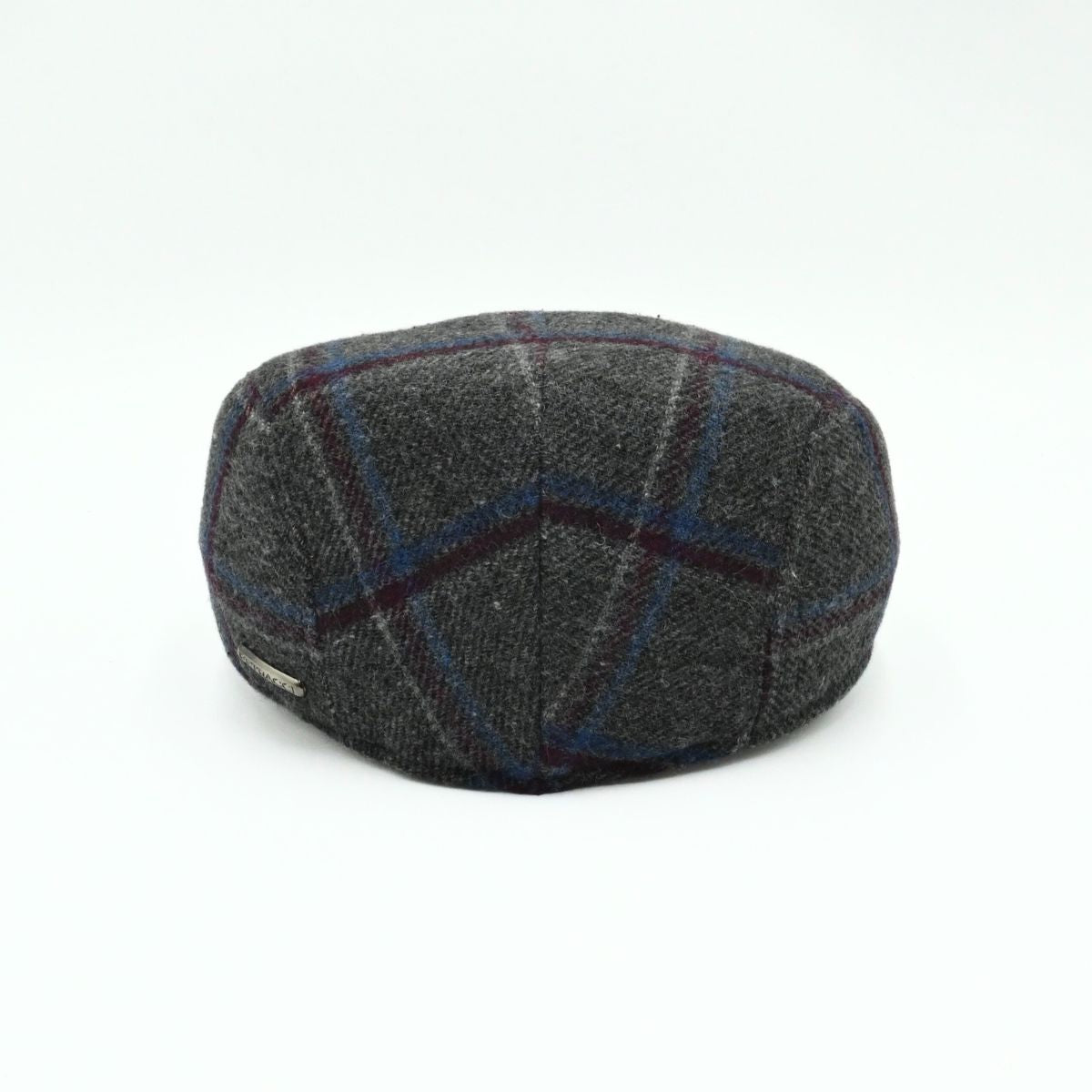 Grey Scottish Pattern Wool Cap on white background