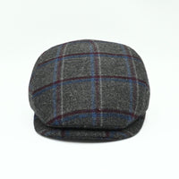 Grey Scottish Pattern Wool Cap on white background