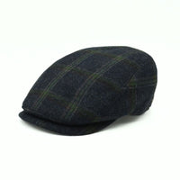 Blue Scottish Pattern Wool Cap on white background