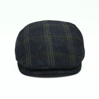 Blue Scottish Pattern Wool Cap on white background