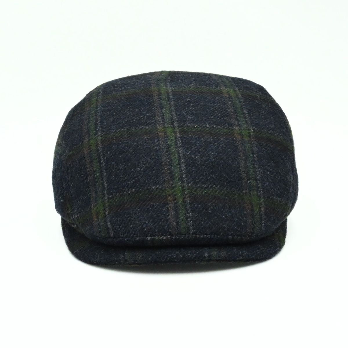 Blue Scottish Pattern Wool Cap on white background