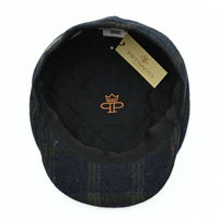 Blue Scottish Pattern Wool Cap on white background