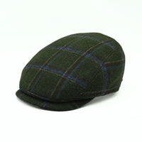 Green Scottish Pattern Wool Cap on white background