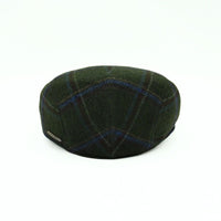Green Scottish Pattern Wool Cap on white background