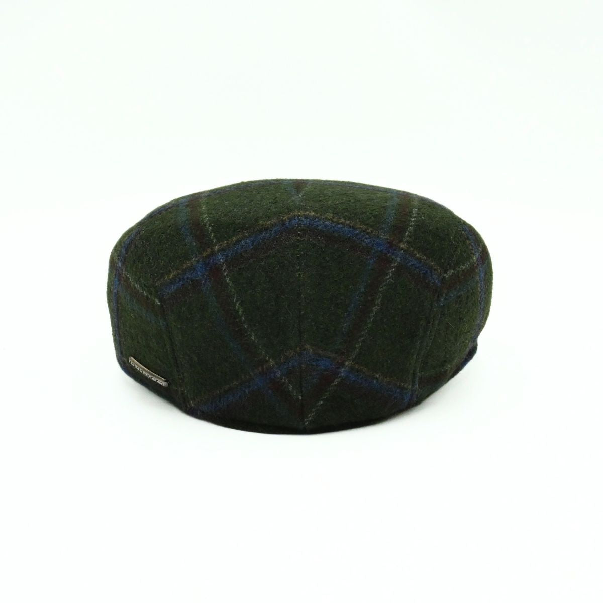Green Scottish Pattern Wool Cap on white background