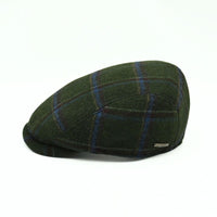 Green Scottish Pattern Wool Cap on white background