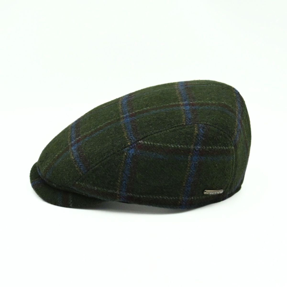 Green Scottish Pattern Wool Cap on white background
