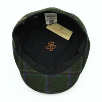 Green Scottish Pattern Wool Cap on white background