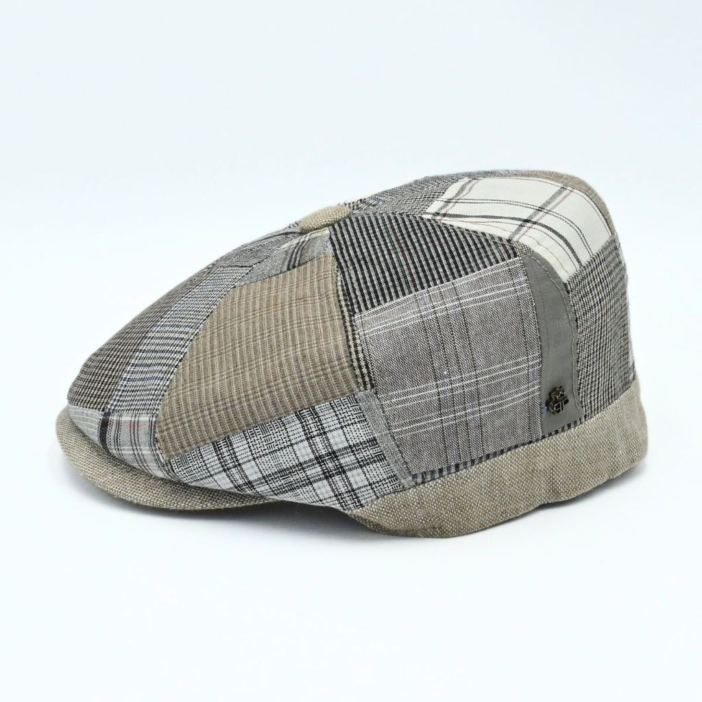 Beige Unique Pattern Newsboy Hat on white background