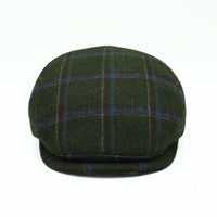 Green Scottish Pattern Wool Cap on white background