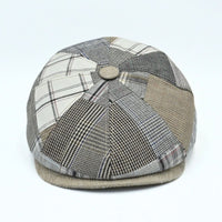 Beige Unique Pattern Newsboy Hat on white background