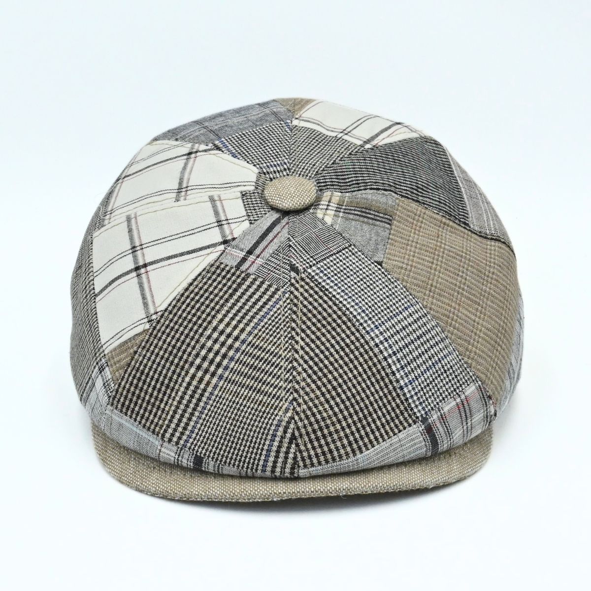 Beige Unique Pattern Newsboy Hat on white background