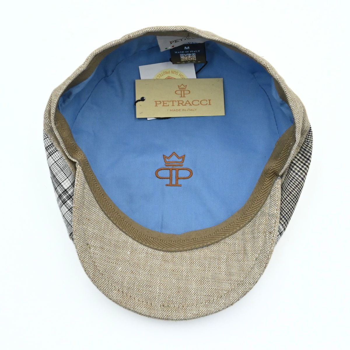 Beige Unique Pattern Newsboy Hat on white background