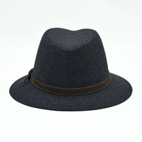 Black Patterned Indiana Jones Hat on white background