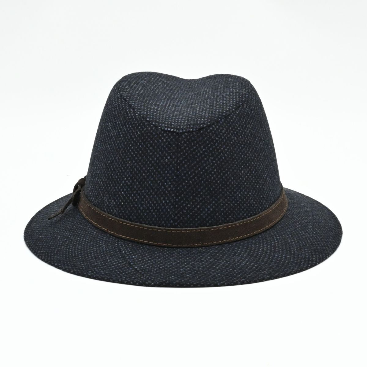 Black Patterned Indiana Jones Hat on white background