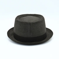 Brown Cotton Pork Pie Hat on white background
