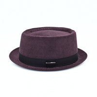 Bordo Cotton Pork Pie Hat on white background