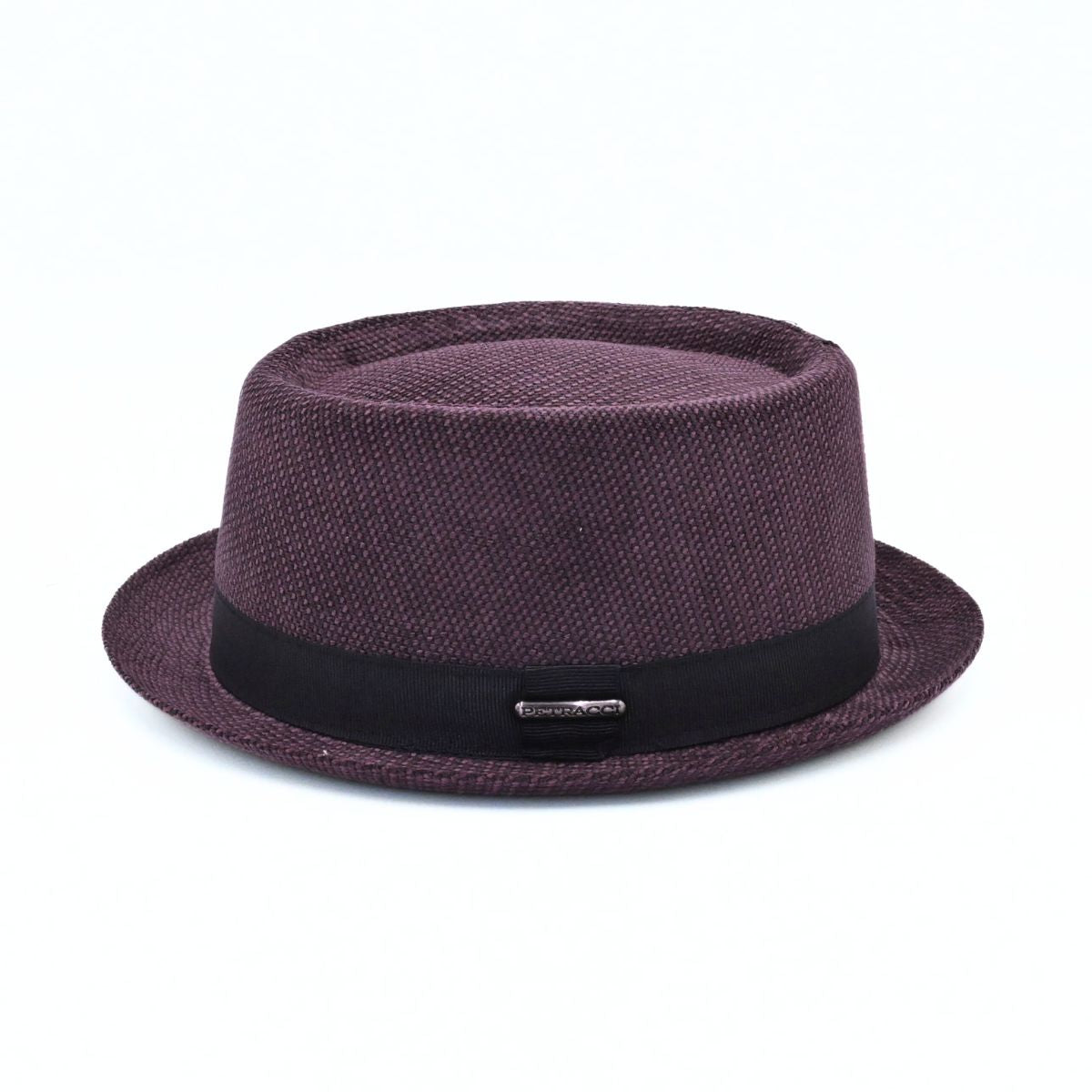Bordo Cotton Pork Pie Hat on white background