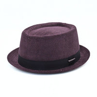Bordo Cotton Pork Pie Hat on white background