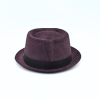 Bordo Cotton Pork Pie Hat on white background