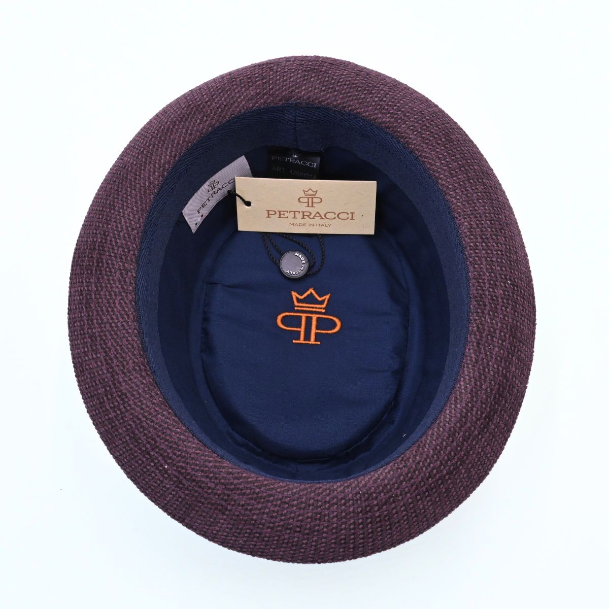 Bordo Cotton Pork Pie Hat on white background