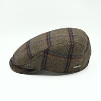 Brown Scottish Pattern Wool Cap on white background