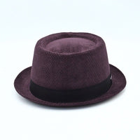 Bordo Cotton Pork Pie Hat on white background